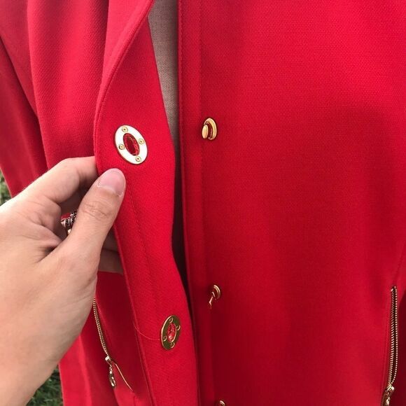 Ellen Tracy Red & Gold Jacket - Picture 2 of 12